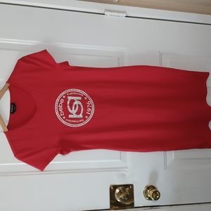 Bebe Red Dress With Logo Front Sz. L